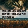 神雕侠侣白驼山庄加点全攻略：提升战斗力的技巧与策略