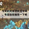 今天的大乐透机选号码，专家给你推荐一下吧！