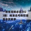 一休哥双胆必出2023期：精准选号助你提高中奖概率