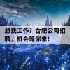 想找工作？合肥公司招聘，机会等你来！