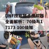 DNF技能加点模拟器全面解析：70级与17173 100级加点方案对比分析