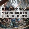 快来看看这份100%中奖的澳门黄山数字报，一码一肖让你一次中大奖！