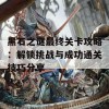 黑石之谜最终关卡攻略：解锁挑战与成功通关技巧分享