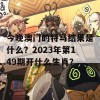 今晚澳门的特马结果是什么？2023年第149期开什么生肖？