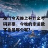 澳门今天晚上开什么号码彩票，今晚的幸运数字会是哪个呢？