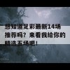 想知道足彩最新14场推荐吗？来看我给你的精选五场吧！