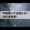 今晚澳门下注选什么？3月3日开奖！