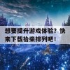 想要提升游戏体验？快来下载拾柴排列吧！