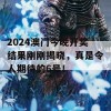 2024澳门今晚开奖结果刚刚揭晓，真是令人期待的6号！