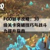 FGO新手攻略：30级关卡突破技巧与战斗力提升指南