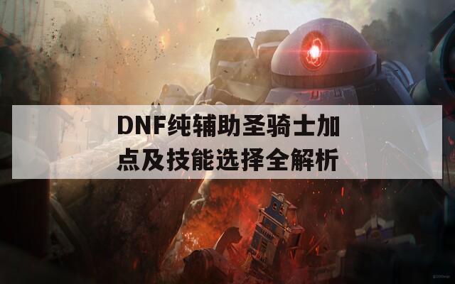 DNF纯辅助圣骑士加点及技能选择全解析