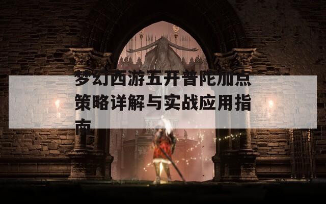 梦幻西游五开普陀加点策略详解与实战应用指南