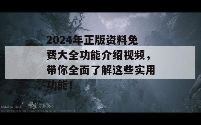 2024年正版资料免费大全功能介绍视频，带你全面了解这些实用功能！