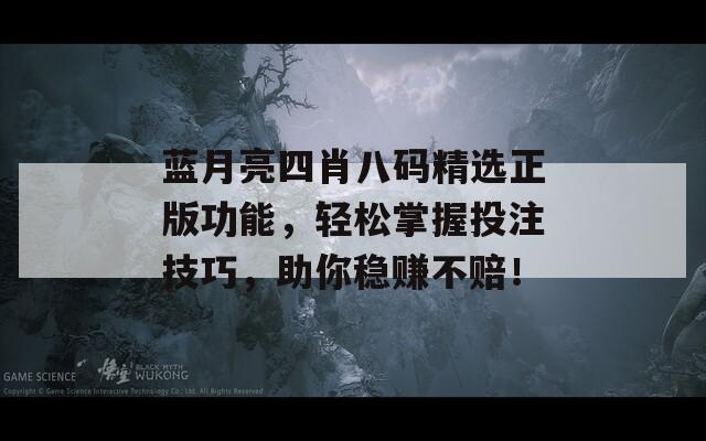 蓝月亮四肖八码精选正版功能，轻松掌握投注技巧，助你稳赚不赔！