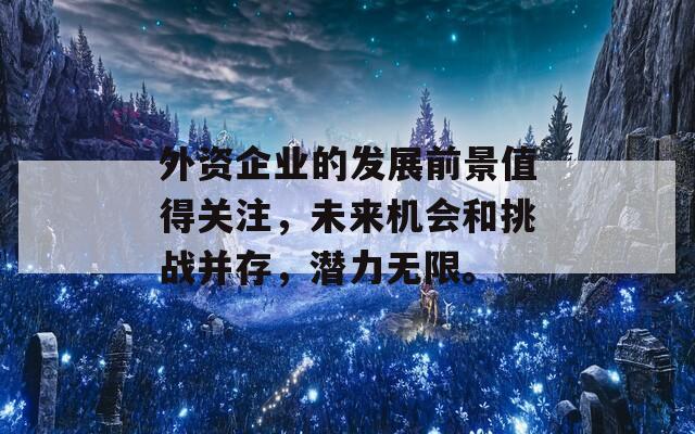 外资企业的发展前景值得关注，未来机会和挑战并存，潜力无限。