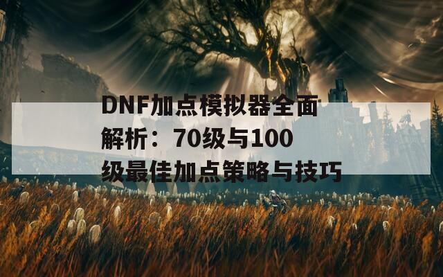 DNF加点模拟器全面解析：70级与100级最佳加点策略与技巧