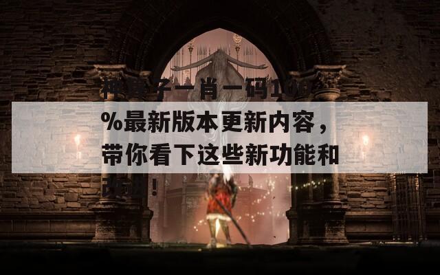 神算子一肖一码100%最新版本更新内容，带你看下这些新功能和改进！