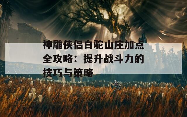 神雕侠侣白驼山庄加点全攻略：提升战斗力的技巧与策略