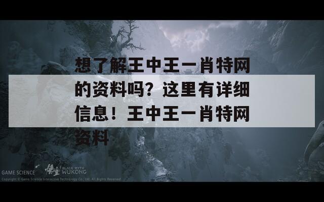 想了解王中王一肖特网的资料吗？这里有详细信息！王中王一肖特网资料