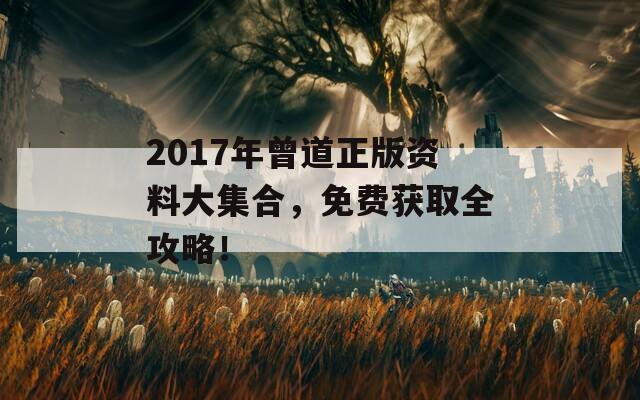 2017年曾道正版资料大集合，免费获取全攻略！