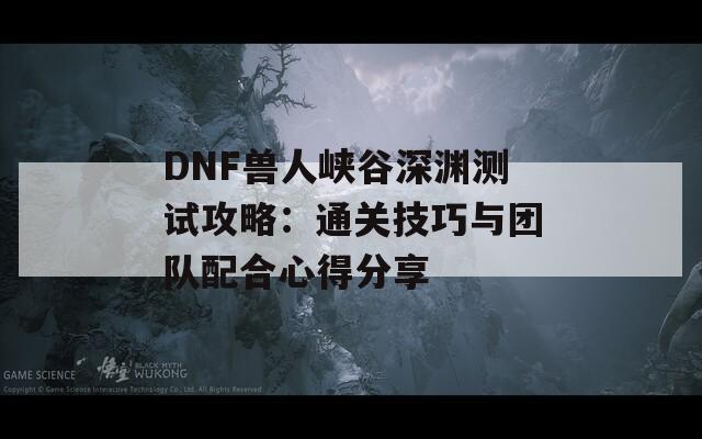 DNF兽人峡谷深渊测试攻略：通关技巧与团队配合心得分享