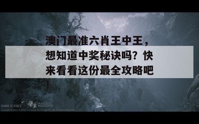 澳门最准六肖王中王，想知道中奖秘诀吗？快来看看这份最全攻略吧！