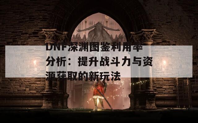 DNF深渊图鉴利用率分析：提升战斗力与资源获取的新玩法