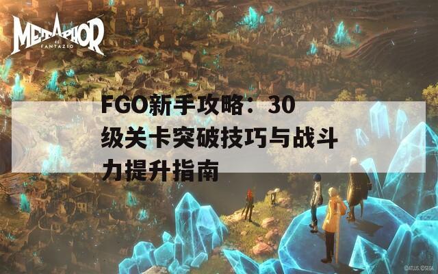 FGO新手攻略：30级关卡突破技巧与战斗力提升指南