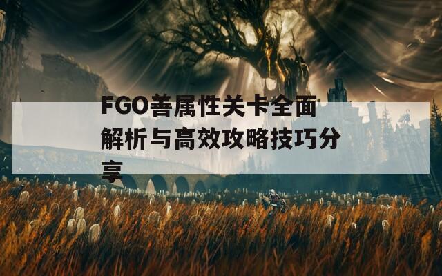 FGO善属性关卡全面解析与高效攻略技巧分享