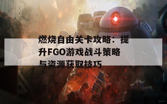 燃烧自由关卡攻略：提升FGO游戏战斗策略与资源获取技巧