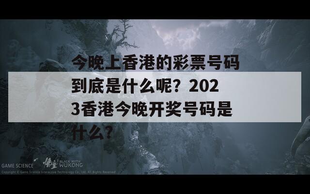 今晚上香港的彩票号码到底是什么呢？2023香港今晚开奖号码是什么？