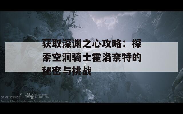 获取深渊之心攻略：探索空洞骑士霍洛奈特的秘密与挑战