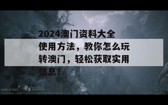 2024澳门资料大全使用方法，教你怎么玩转澳门，轻松获取实用信息！